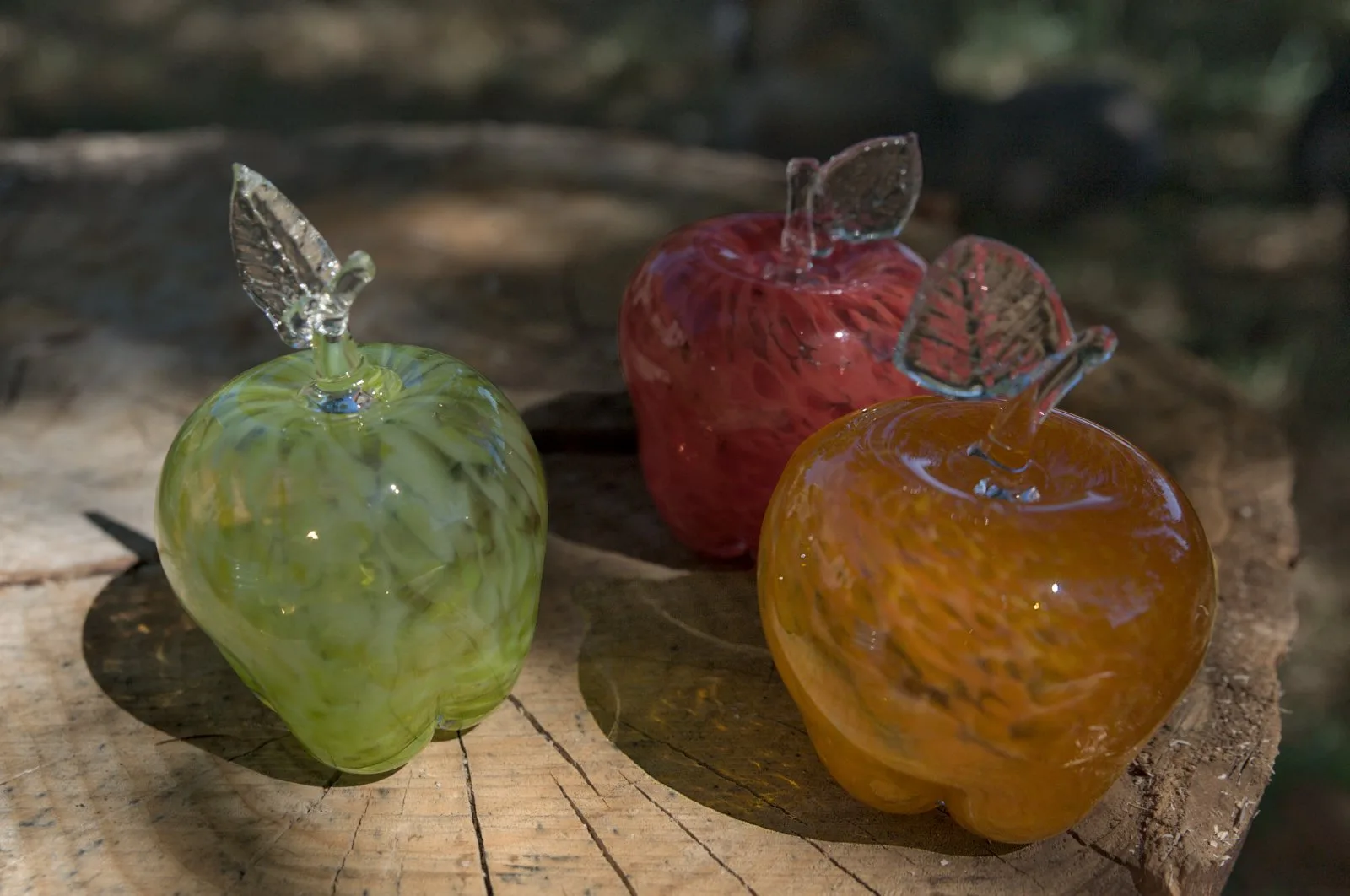 Décoration pomme en verre