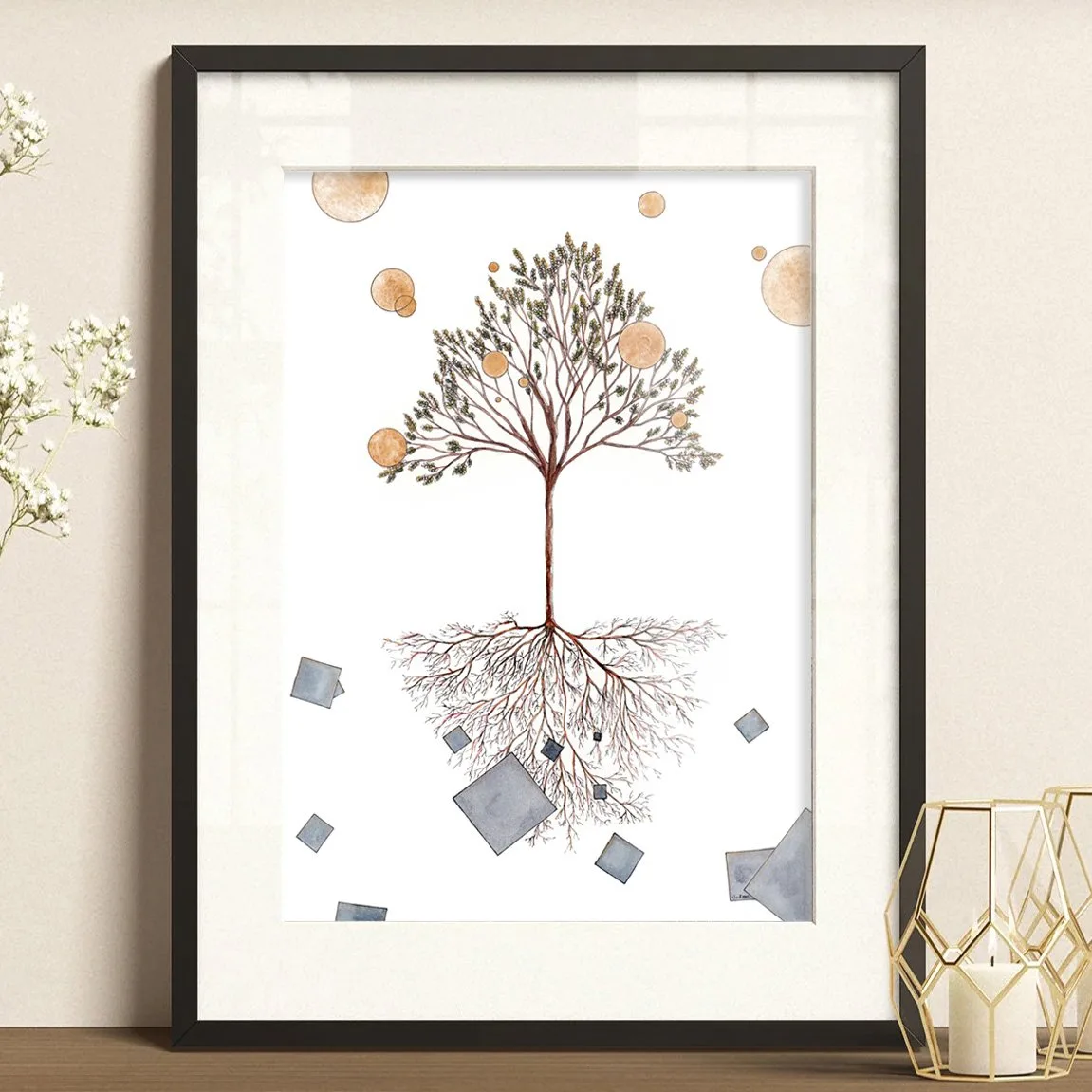 Illustration nature et géométrie