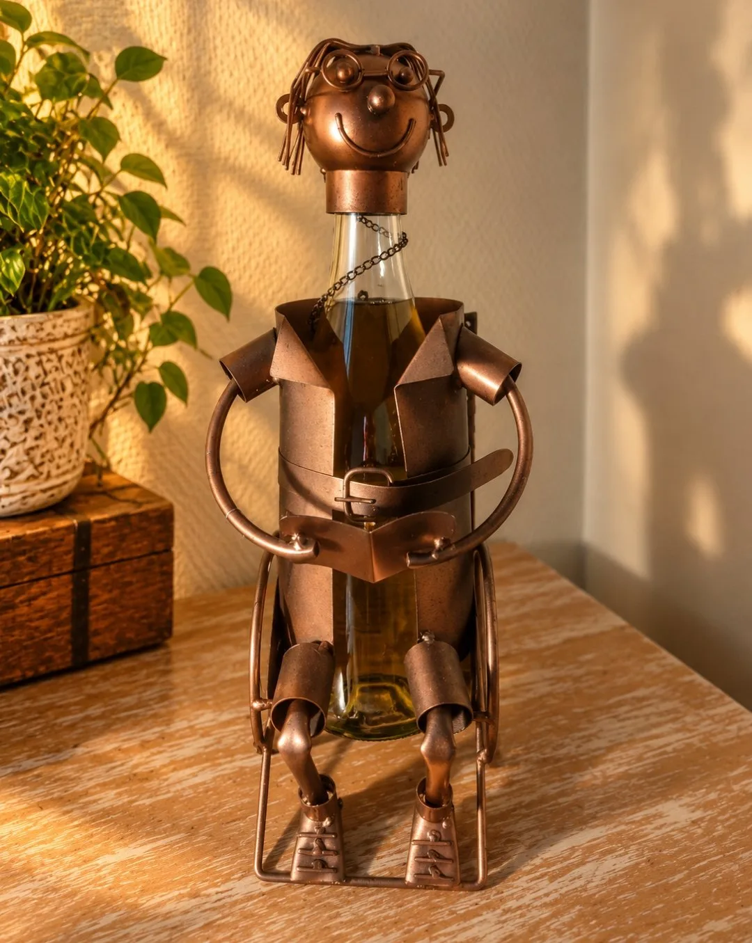 Porte bouteille papy lecteur