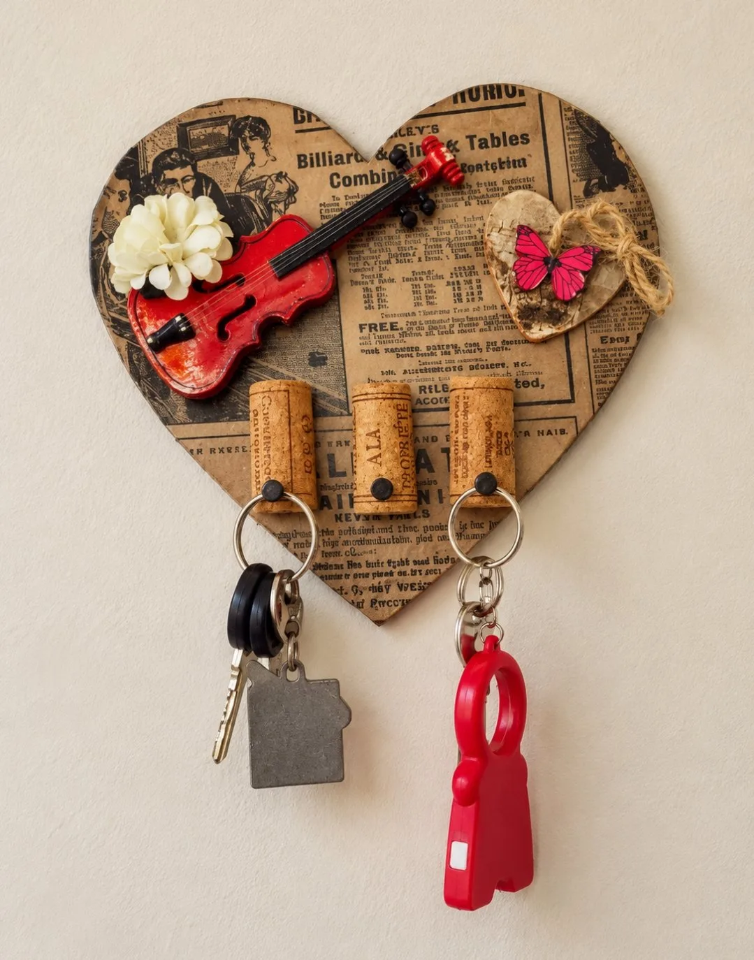 Porte clés cœur — Art Flo Création, Création d'objets / Décoration à Lacs (photo 2/2)