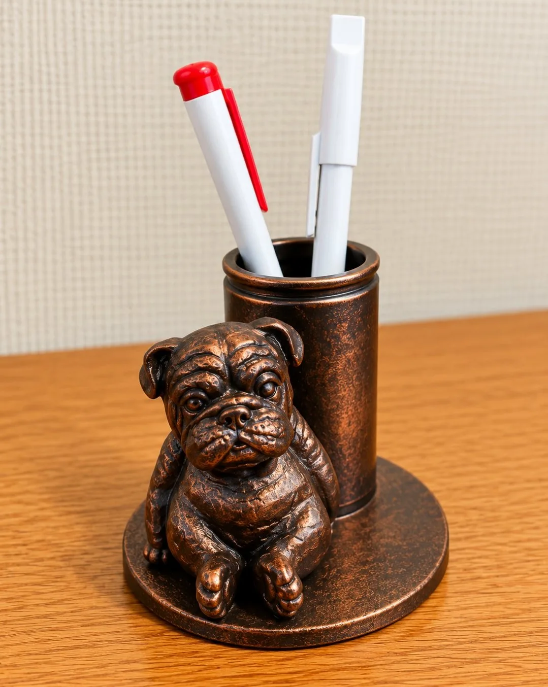 Pot à crayons bulldog