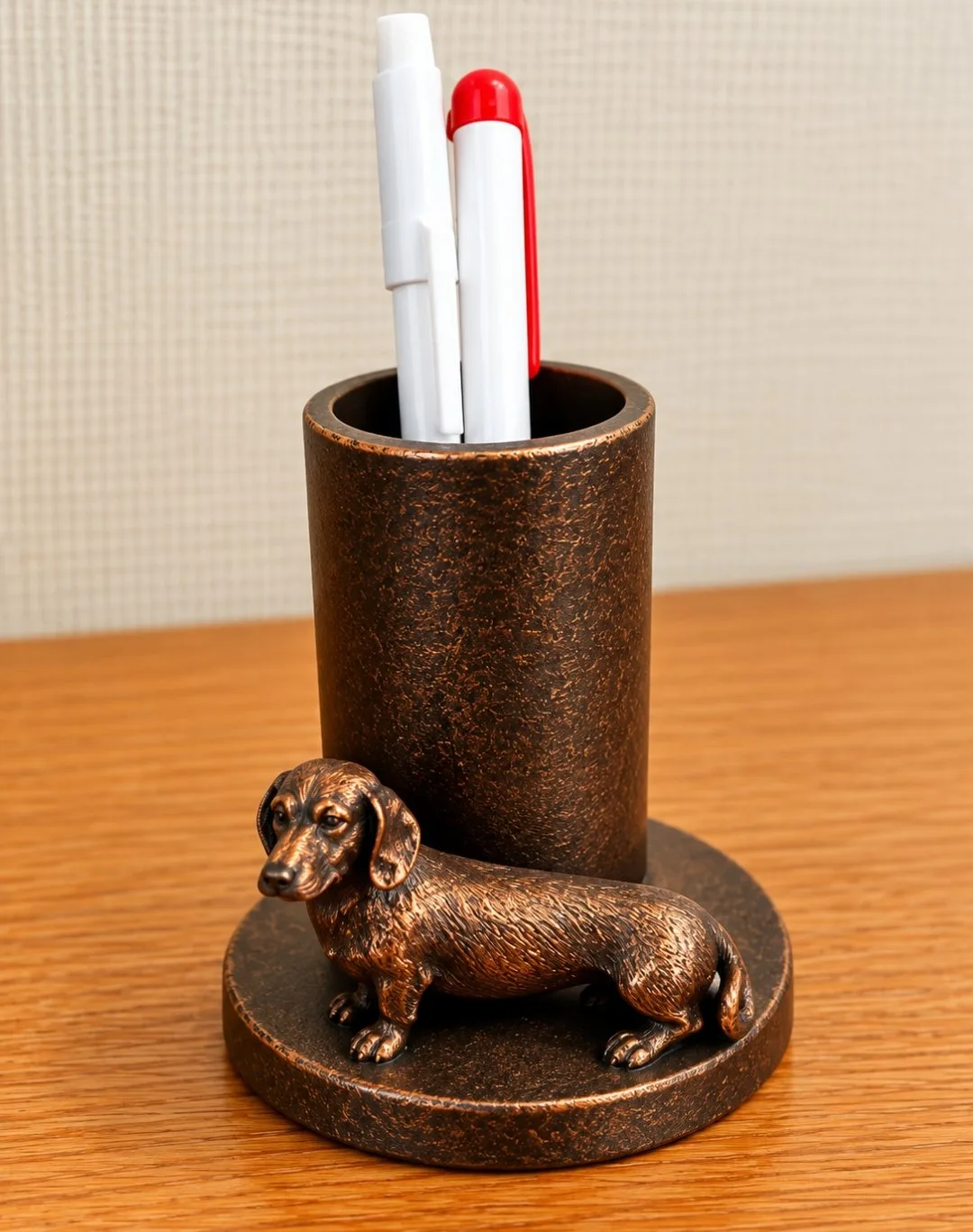 Pot à crayons teckel